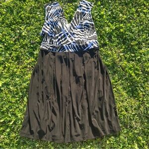 Black & White Geometric Midi Dress